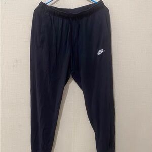 Nike Black Men's Slim Fit Sweatpants with White Swoosh